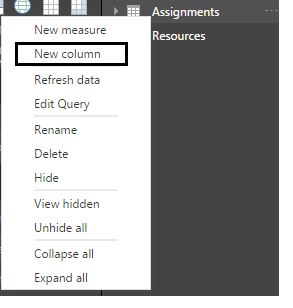 Power BI table