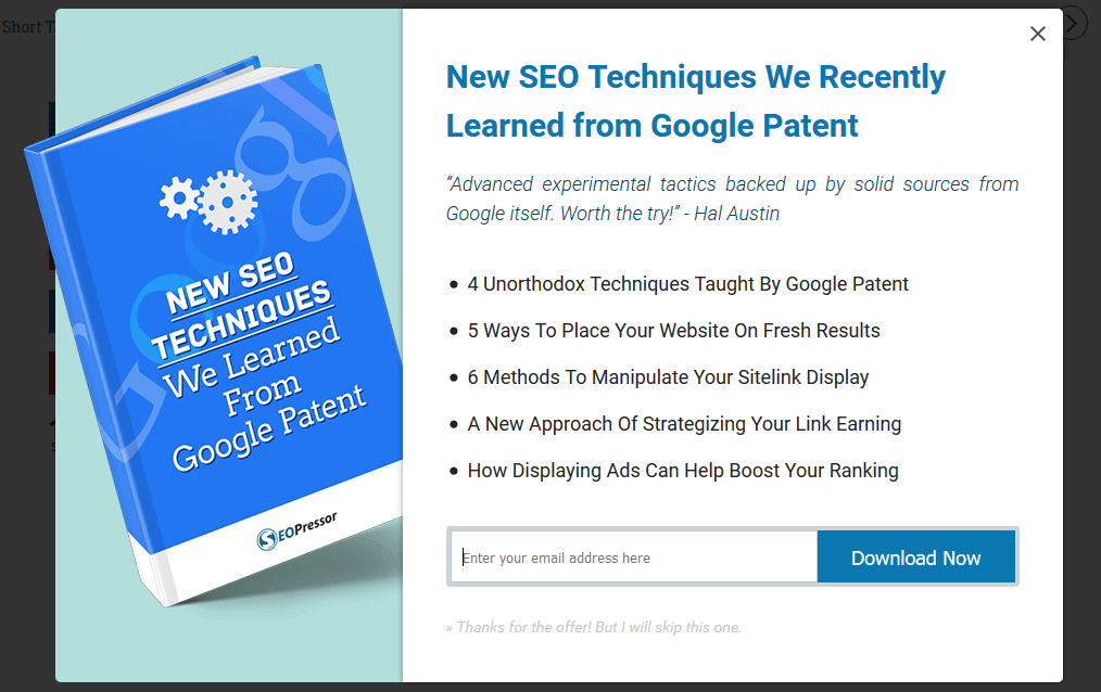Create an Email Popup to increase your subscribers