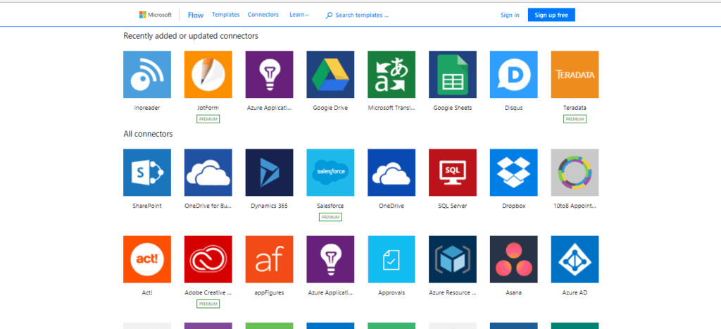 microsoft-flow-connectors