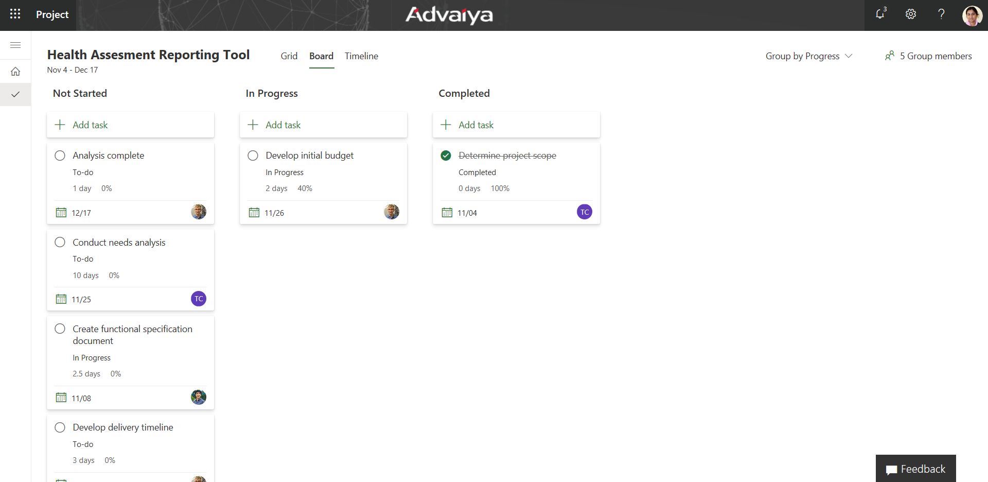Microsoft new Project service 5