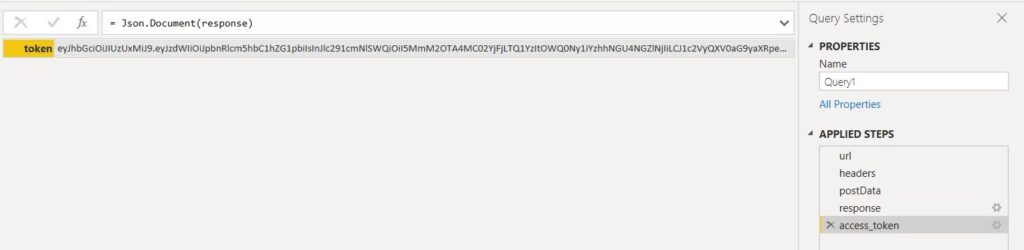 dynamic token and get data from Custom API in Power BI