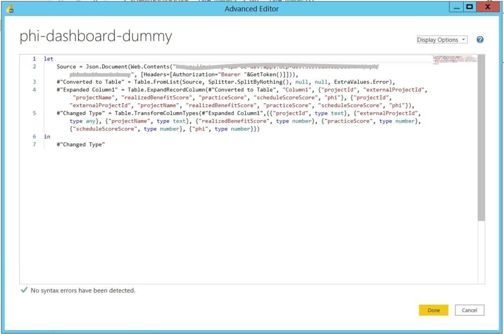 dynamic token and get data from Custom API in Power BI
